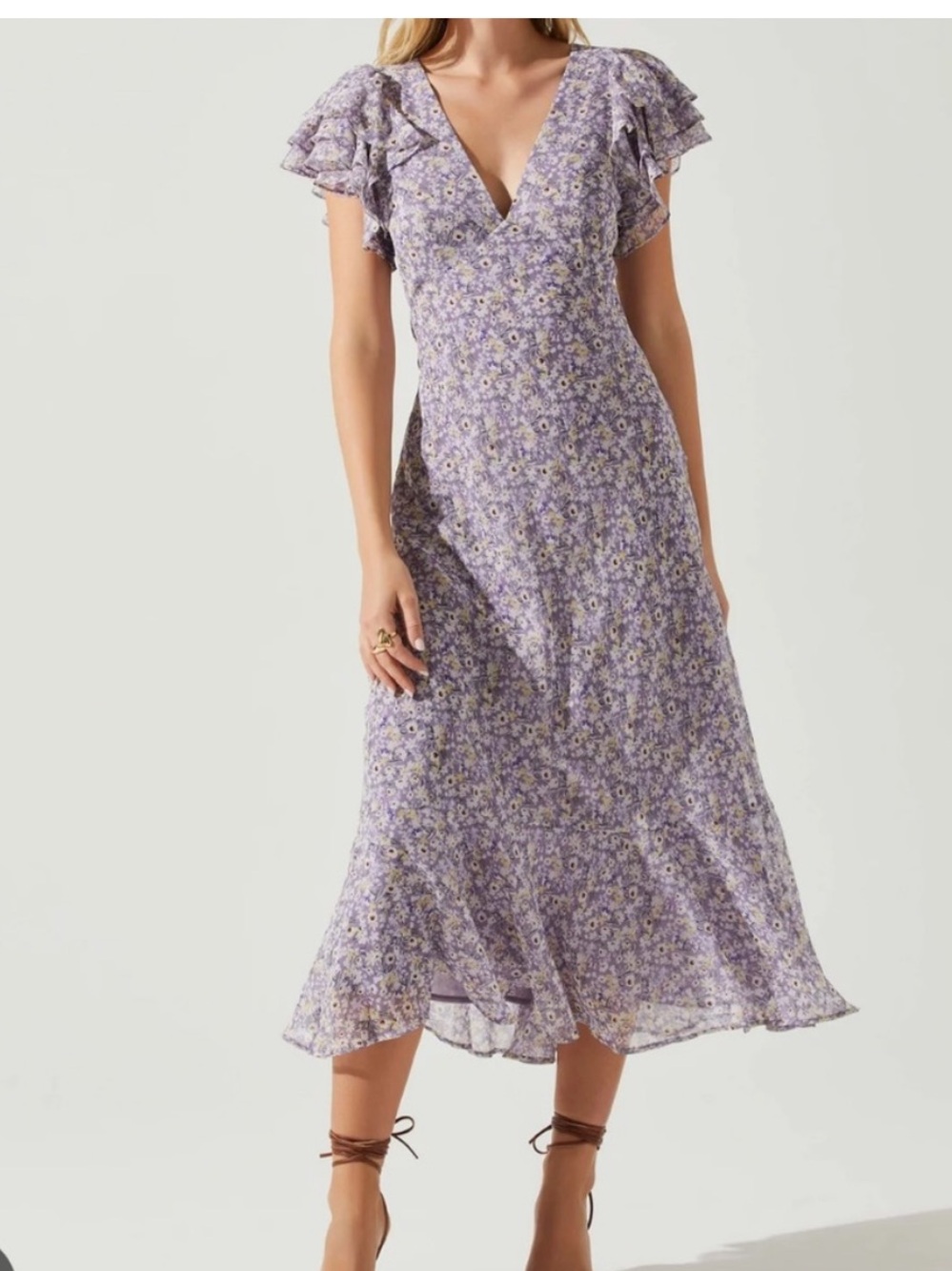 ASTR the Label
Women's Celestine Ruffled-Sleeve Dress